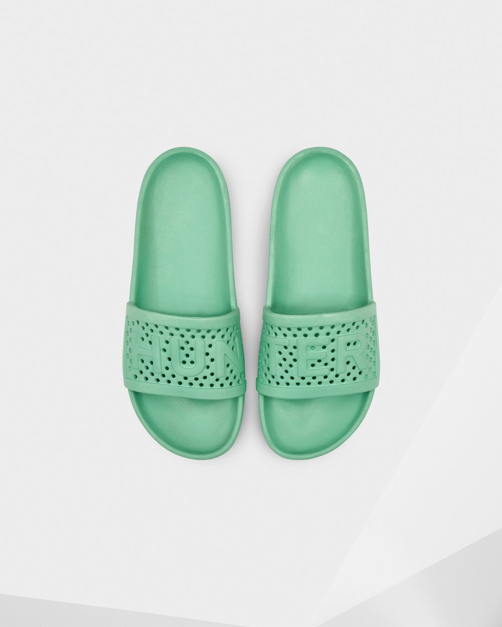 Womens Hunter Original Lightweight Moulded - Slides Green - 5064-MPHED